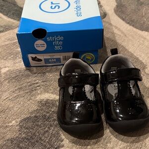 Stride Rite Glossy Black Dress Shoes for Kids